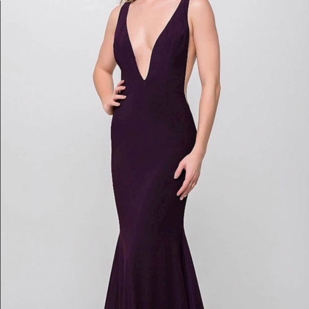 JOVANI EGGPLANT 46756 GOWN BNWT